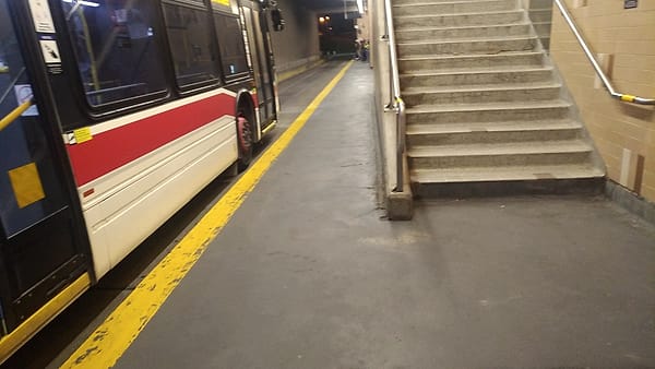 One of the bus individual bays at the bus terminal of Warden TTC station