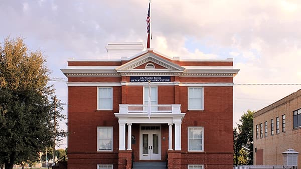 The former United States Weather Bureau building in Abilene, Texas was built in