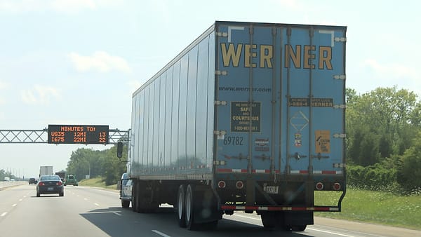 Werner Enterprises tractor & trailer, Interstate 75, north of Dayton Ohio