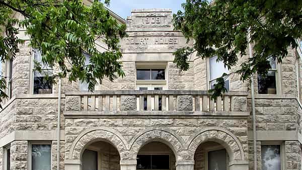 The historic Kendall County Courthouse located in Boerne, Texas, United States