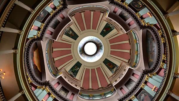 The interior of the rotunda dome of the Old Courthouse in St