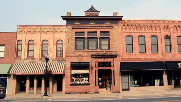 Businesses in Original Main Street Historical District Sauk Center, Minnesota, USA This is an image of a place or building that