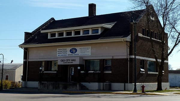 The Kasson Municipal Building in Kasson, Minnesota, a small civic building fronting the street