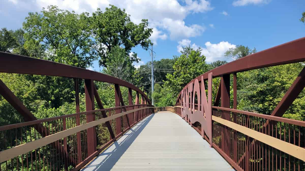 Etowah River Park bridge over the Etowah River, Canton Georgia