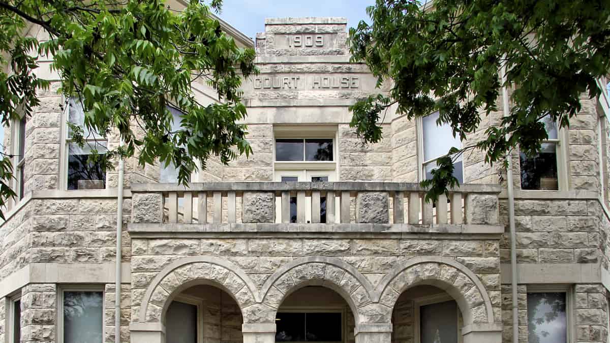 The historic Kendall County Courthouse located in Boerne, Texas, United States