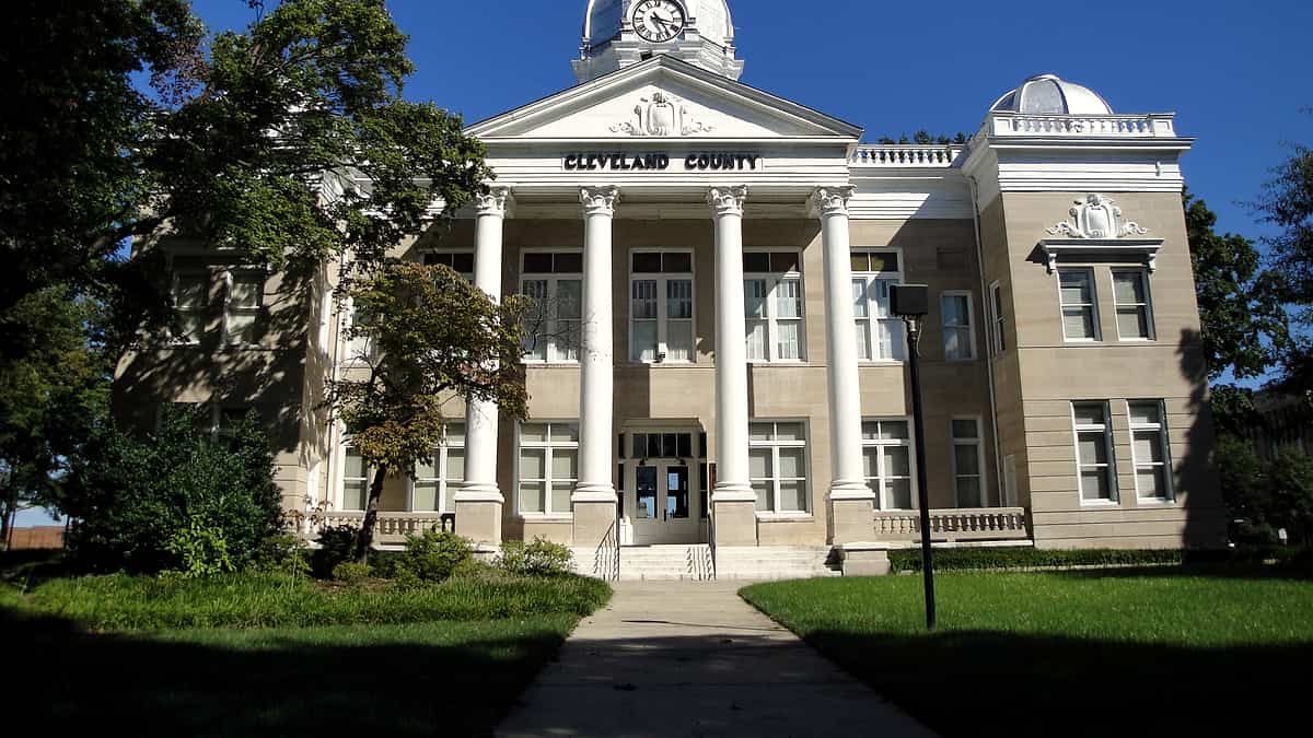 The west side of the old Cleveland County Courthouse in Shelby, North Carolina