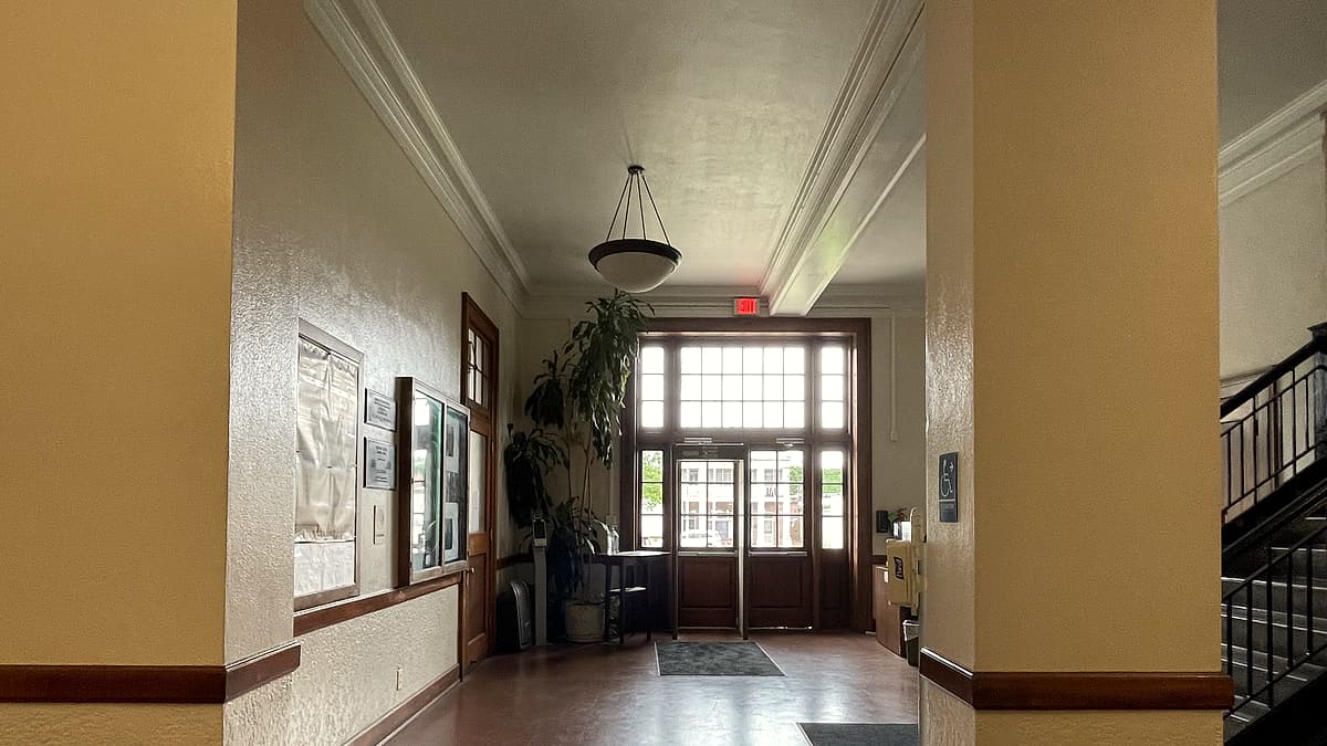 First floor lobby of the Madison Parish Courthouse in Tallulah, Louisiana
